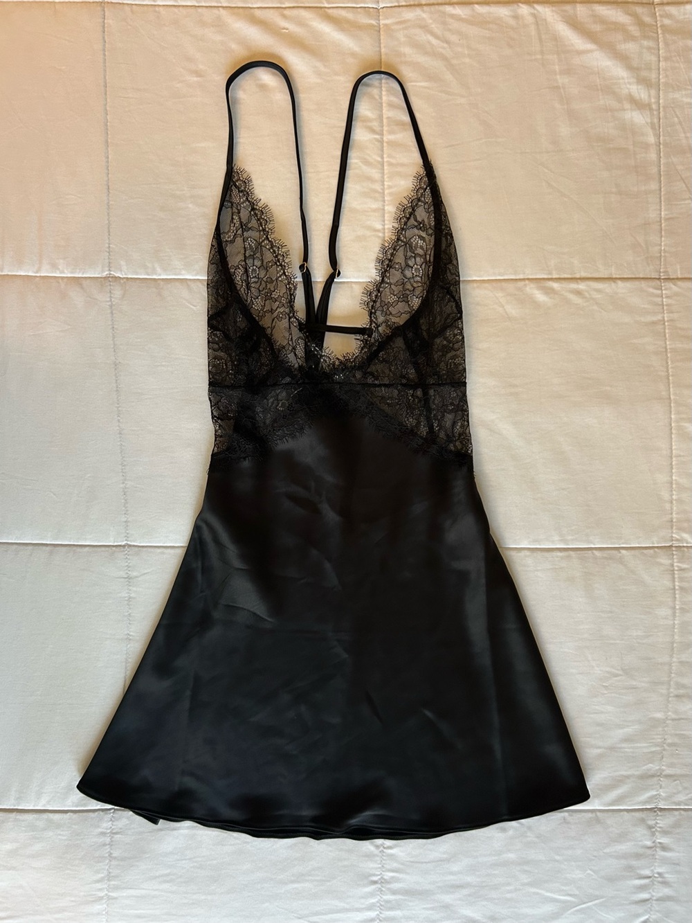 Victorias Secret Satin Lace Mini Slip Dress